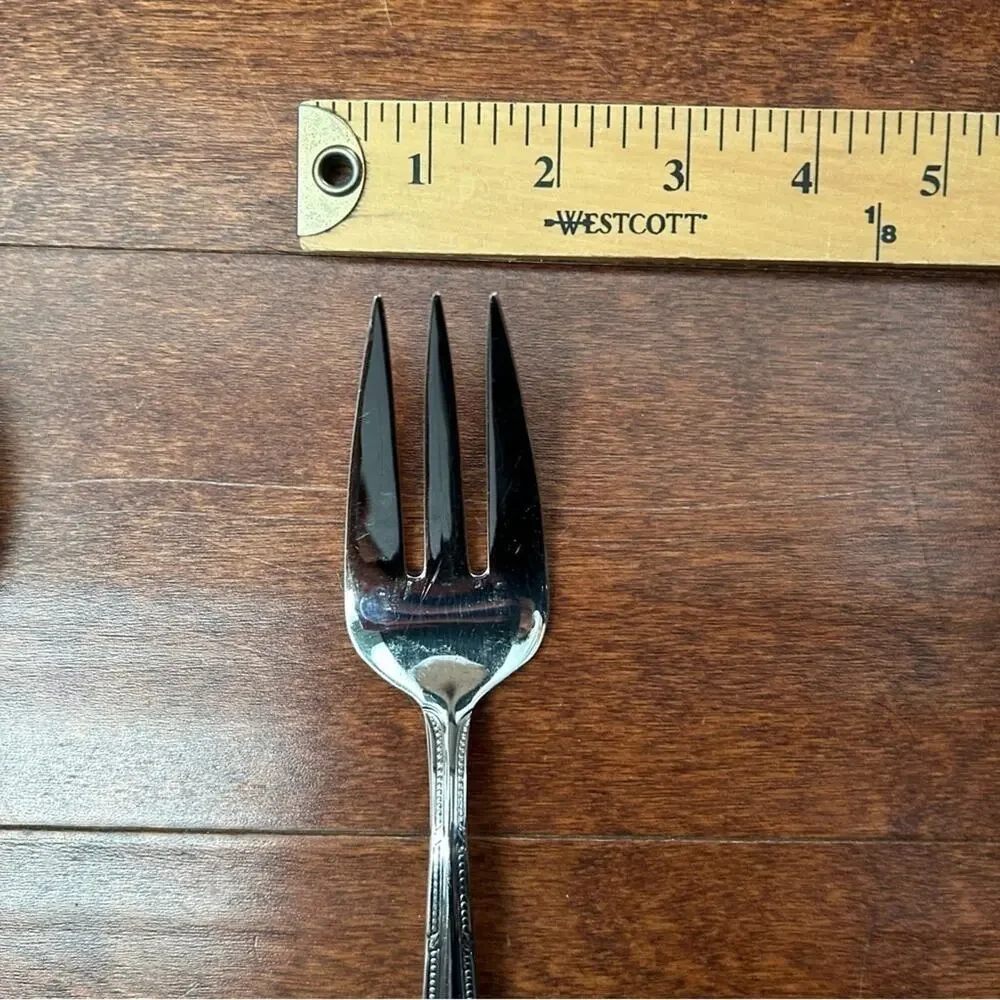 Waterford Russborough Stainless Steel Serving Spoon and Fork Silverware Set